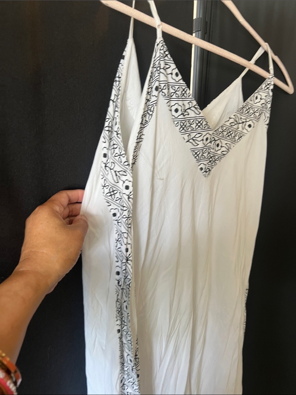 Tavik White Maxi Dress with Navy Trim - Picture 3 of 6